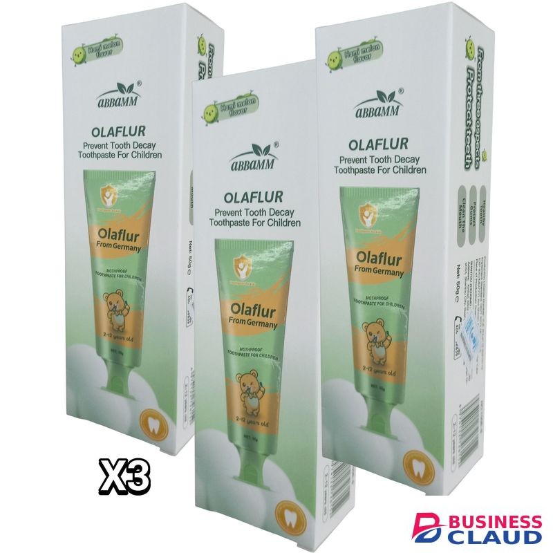 ABBAMM OLAFLUR From Germany TOOTHPASTE FOR CHILDREN- Hami Melon Flavour 50g×3