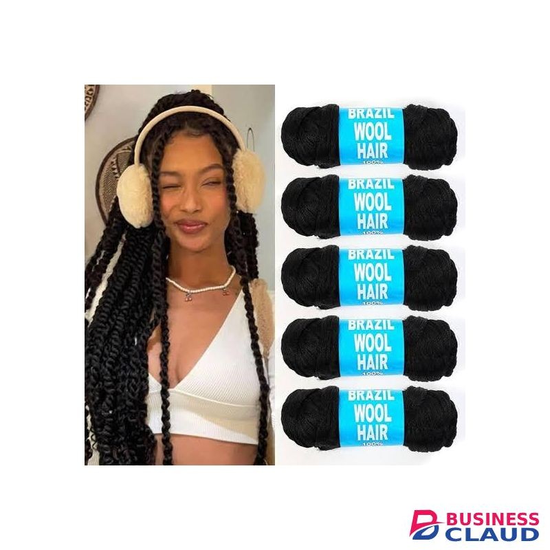 Brazilian Hair 5pcs 100% Brazilian Wool Hair Twist/Faux Locs