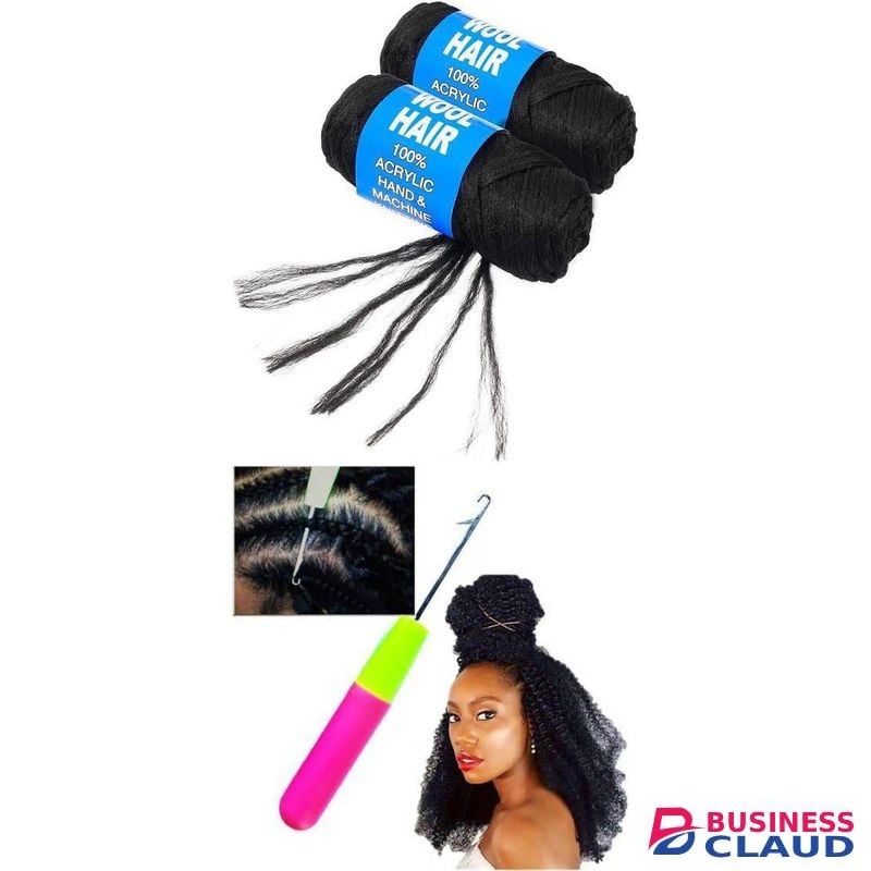 Brazilian Hair 2pcs black 100% Brazilian Wool Hair Twist/Faux Locs