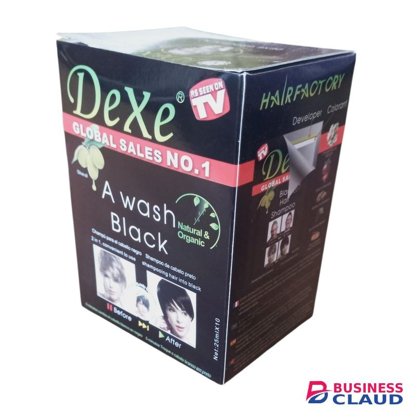 Dexe Black Hair Shampoo Instant Hair Dye for Men and Woman 10*25ml Sachets
