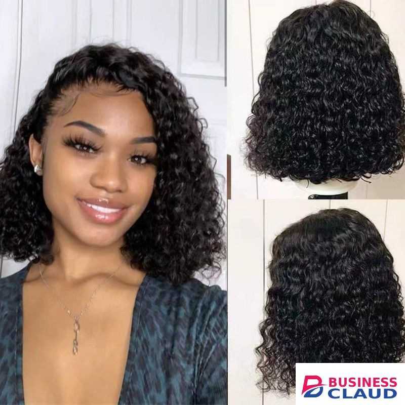 Women Wig Short Curly Hair With A Slight Parting Of Curls.