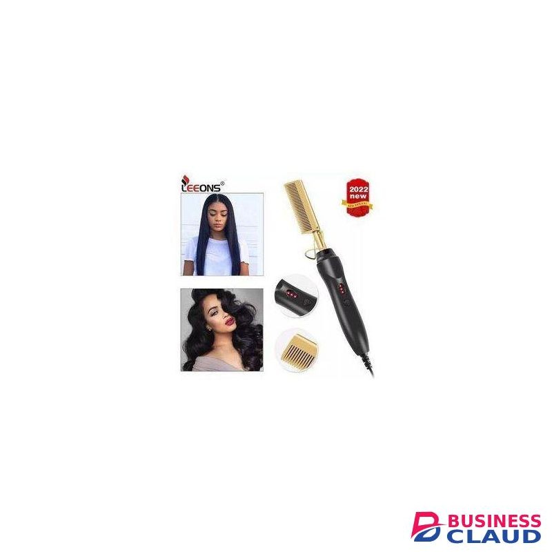 2 In 1 Electric Hot Comb Hair Straighter/Curler Flat Iron For Natural Hair & Wigs
