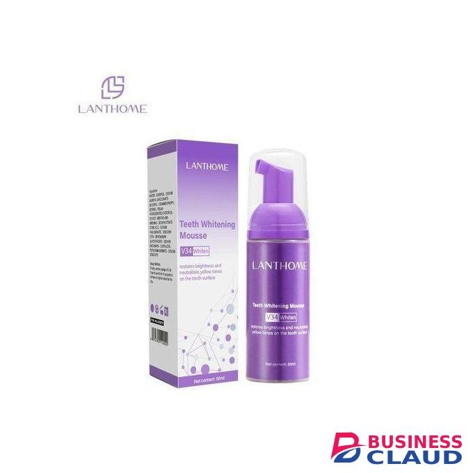 Lanthome V34 Teeth Whitening And Stain Remover Mousse Colour Corrector Restores Brightness And Neutralises Yellow Tones On The Tooth Surface.