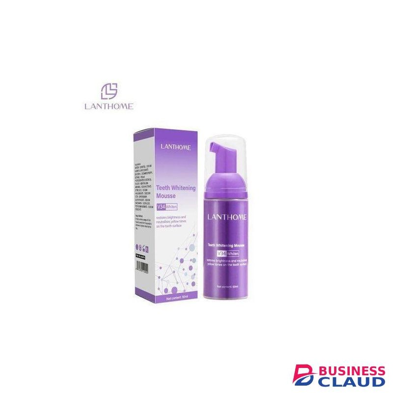 Lanthome V34 Teeth Whitening And Stain Remover Mousse Colour Corrector Restores Brightness And Neutralises Yellow Tones On The Tooth Surface.