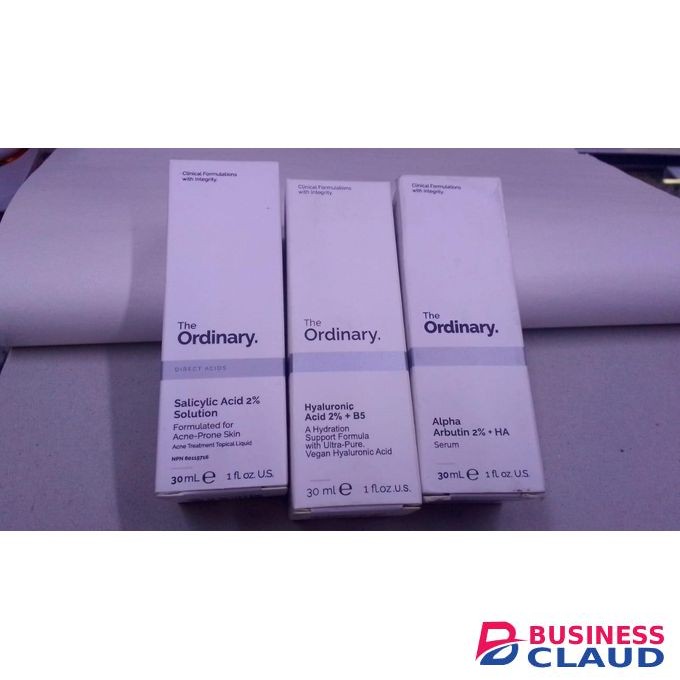 The Ordinary serum, salicylic acid acne treatment, hyaluronic acid hydration serum