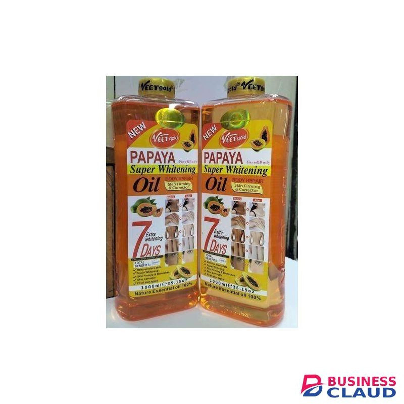 VEET GOLD Papaya Super Whitening & Brightening Body Oil-1000ml.