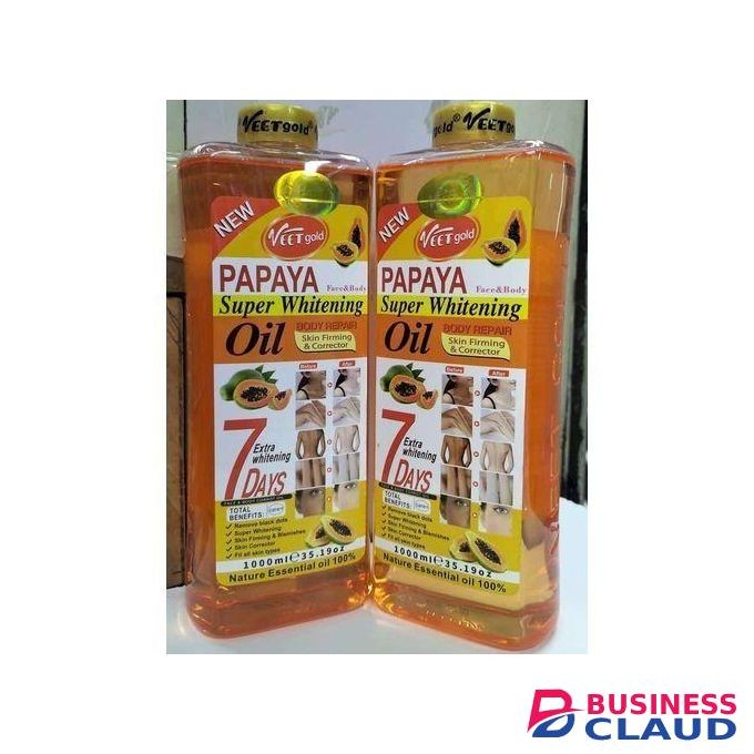 VEET GOLD Papaya Super Whitening & Brightening Body Oil-1000ml.