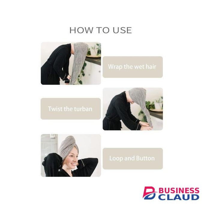Microfiber Hair Towel Wrap for Women Super Absorbent & Quick Dry Hair Drying Towels with Button, Hair Turbans for Curly Hair Long & Short Hair