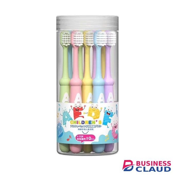 10pcs Kids Toothbrush Soft Bristle Toothbrush for Kids Colorful Letter Kids Toothbrush Rubberized Handle Toothbrush for Kids 3-12 Years Old Boys and Girls