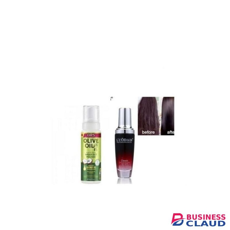Luodais Classic Human Hair Wig/ Weave Repair Serum + ORS Wrap Coconut Oil Setting Mousse