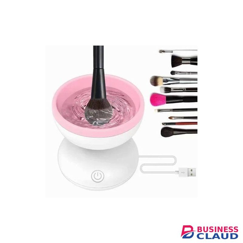 Original USB-Powered Electric Makeup Brush Cleaner – Pink & White Bowl Design