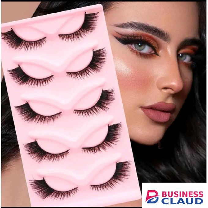 5pcs Eyelashes, Eyeliner Pen + Free Makeup Bag