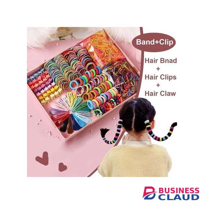 780 PCS Girls Hair Accessories Set, Elastic Hairbands Small Hair Ties, Slip Metal Snap Hair Clips Barrettes For Kids Teens Women