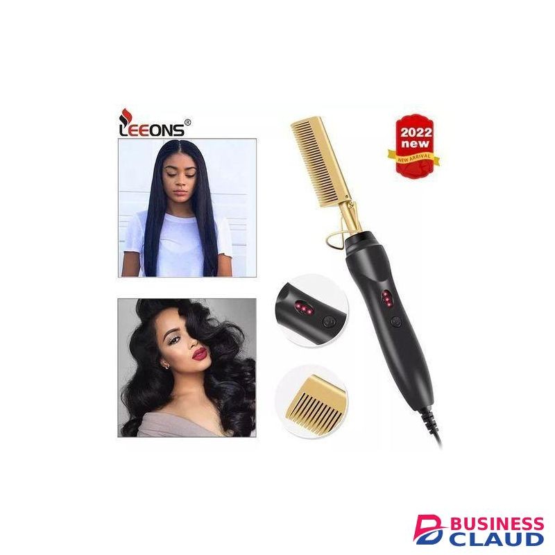 2 In 1 Electric Hot Comb Hair Straighter/Curler Flat Iron Wet/Dry Natural Hair&Wigs