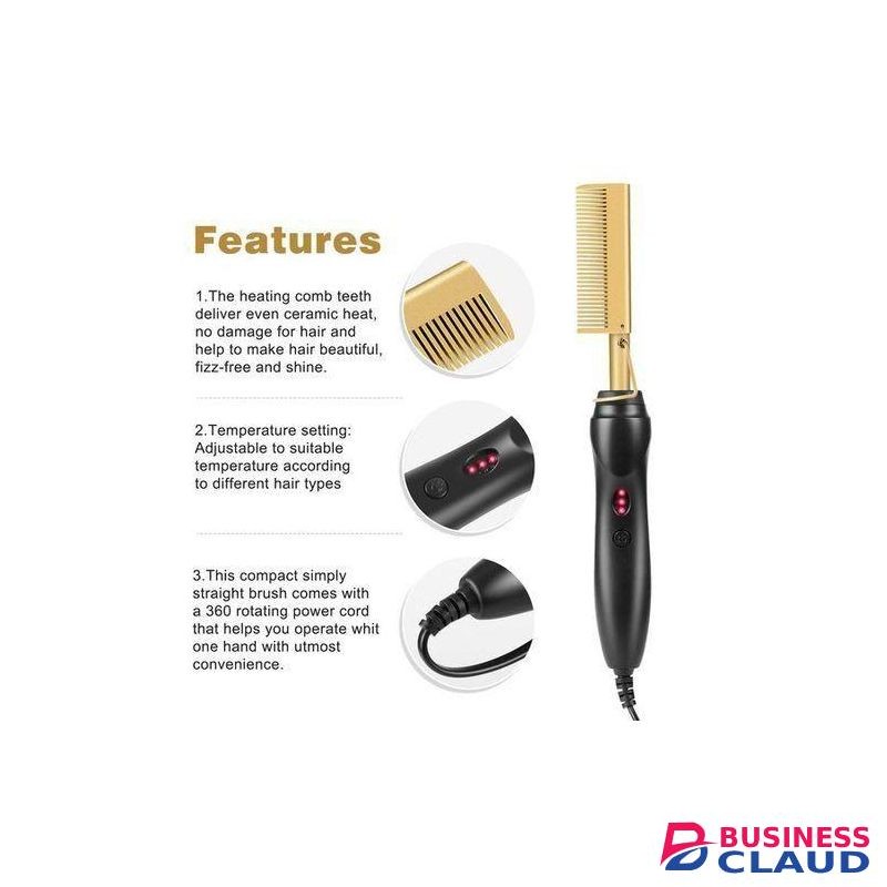 2 In 1 Electric Hot Comb Hair Straighter/Curler Flat Iron Wet/Dry Natural Hair&Wigs