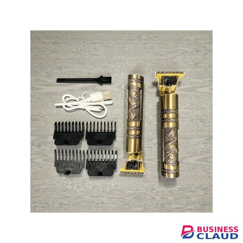 High Quality T9 Dragon Metallic USB Gold Cordless Professional Wireless Hair Clipper Trimmer Shaver