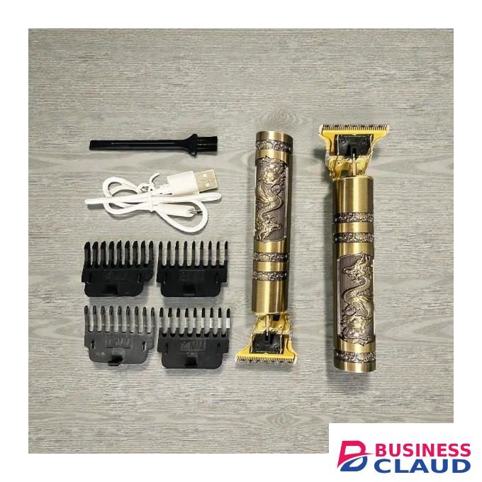 High Quality T9 Dragon Metallic USB Gold Cordless Professional Wireless Hair Clipper Trimmer Shaver