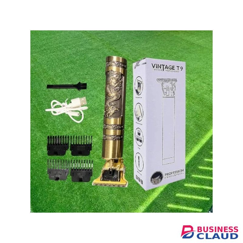 Long Lasting T9 Dragon Metallic USB Gold Cordless Professional Wireless Hair Clipper Trimmer Shaver