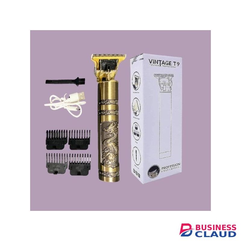Comfortable Non-Slip Professional Cordless T9 Gold Electric Hair Clipper Trimmer Shaver