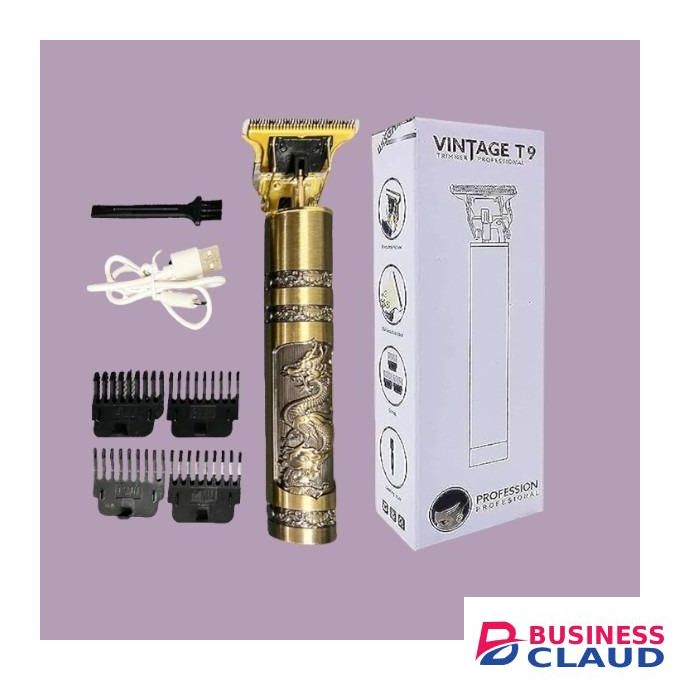 Comfortable Non-Slip Professional Cordless T9 Gold Electric Hair Clipper Trimmer Shaver