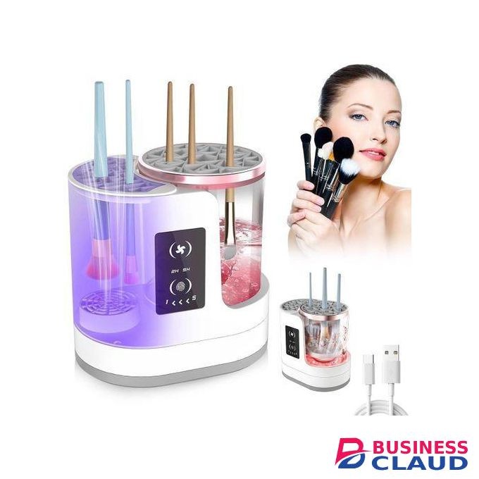 Electric Makeup Brush Cleaner Machine, 3-in-1 USB Automatic Make up Brushes Cleaner Tool with Water Tank & Timer Setting, Touch Button Control, Cleaner & Dryer Machine for Most Brush Types