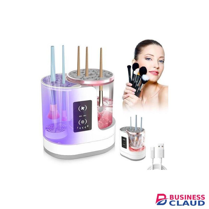 Electric Makeup Brush Cleaner Machine, 3-in-1 USB Automatic Make up Brushes Cleaner Tool with Water Tank & Timer Setting, Touch Button Control, Cleaner & Dryer Machine for Most Brush Types