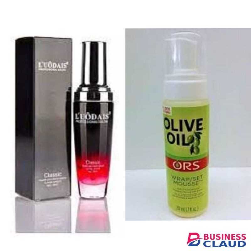 Luodais Classic Human Hair Wig and Weave Repair Serum + Ors Olive Oil Hold & Shine Wrap/Set Mousse