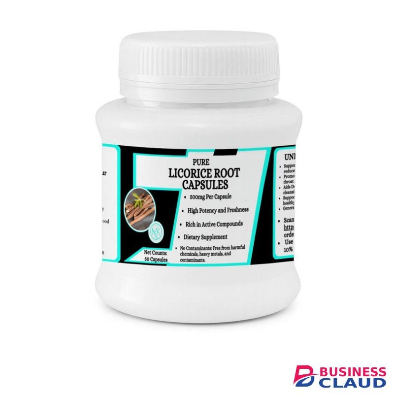 Licorice Root Capsules - Supports Digestive Health & Respiratory Wellness - 50 Capsles