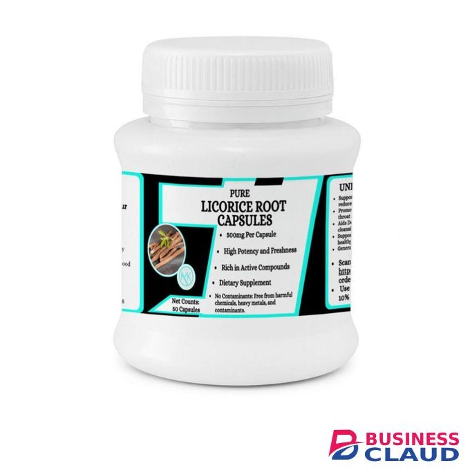 Licorice Root Capsules - Supports Digestive Health & Respiratory Wellness - 50 Capsles