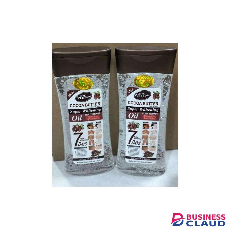 VEET GOLD Cocoa Butter Super Whitening Body Repair, Moisturizer & Antiaging Face & Body Oil-200ml