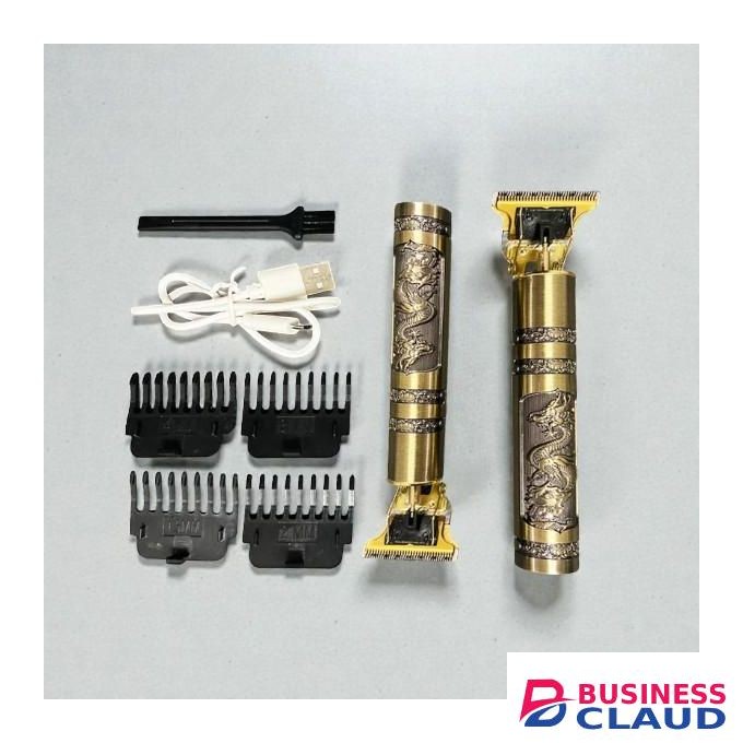 Durable Quality Vintage T9 Dragon Metallic Body Gold Cordless Professional Wireless Hair Clipper Trimmer Shaver Grooming Tool