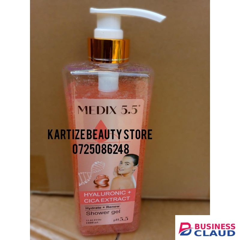 Medix 5.5 Hyaluronic acid+ cica extract hydrate and renew shower gel