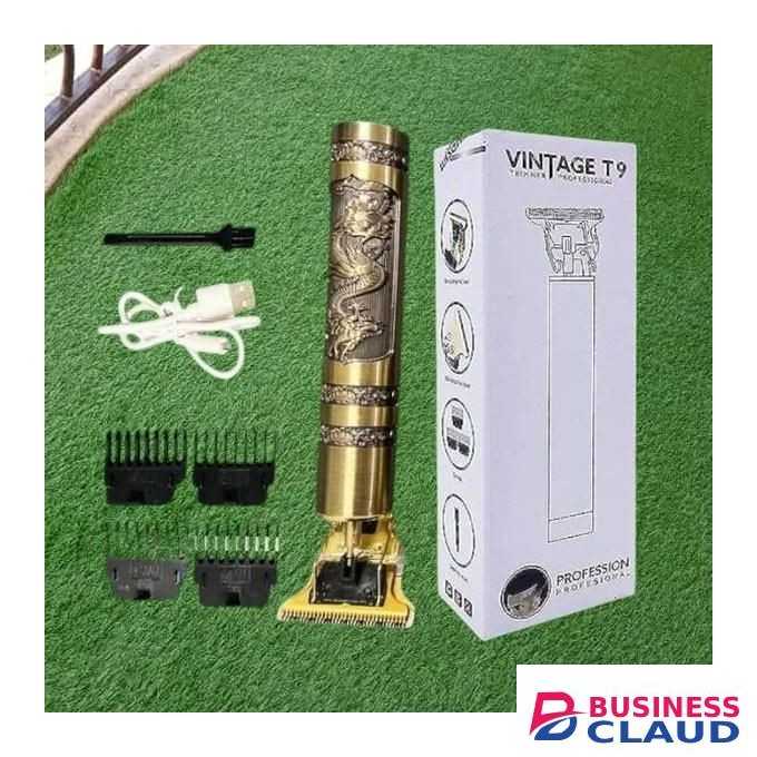 Vintage USB Rechargeable Easy To Use Cordless T9 Professional Hair Trimmer Clipper Kinyozi Shaver