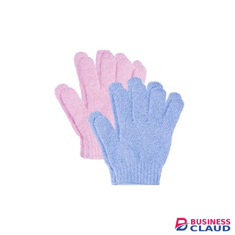 (2 Pairs) Bathing Gloves ( Blue,pink)