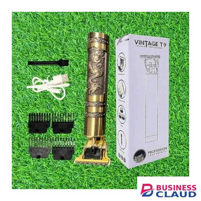 T9 Dragon Style Metal Body USB Charging Gold Cordless Professional Wireless Hair Clipper Trimmer Shaver