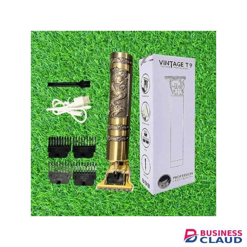 T9 Dragon Style Metal Body USB Charging Gold Cordless Professional Wireless Hair Clipper Trimmer Shaver