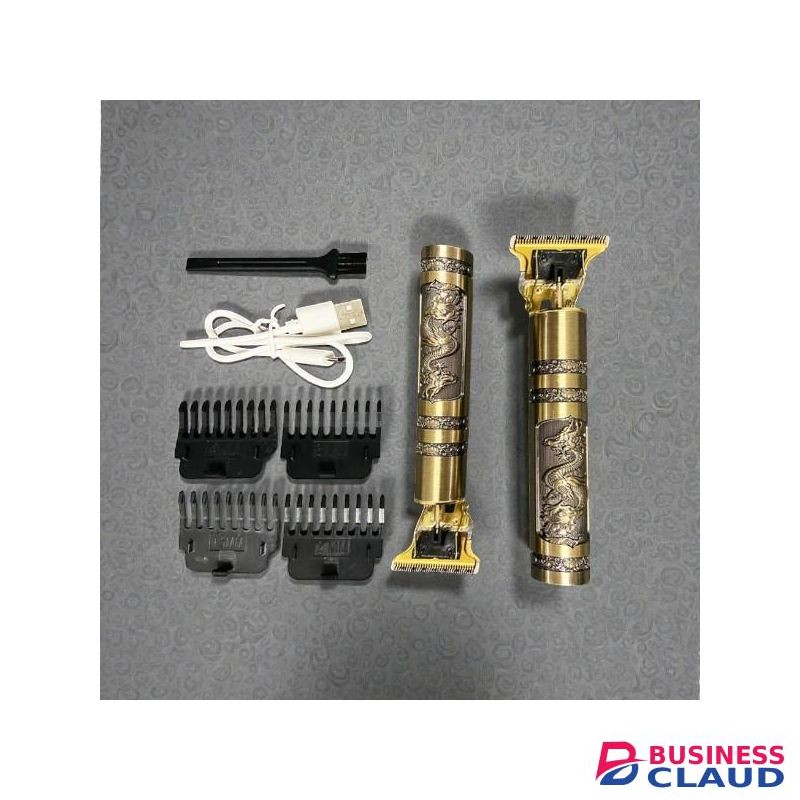 Low Noise Professional Vintage T9 Golden Dragon Metal Rechargeable Electric Hair Clipper Trimmer Machine