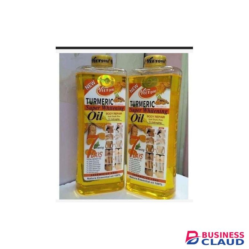 VEET GOLD ORIGINAL Turmeric Super Whitening Oil - Face & Body Repair, Dark Spot Remover, Anti-Aging, Skin Brightening, Even Tone, 7 Days Whitening, Natural Essential Oil - 1000ml