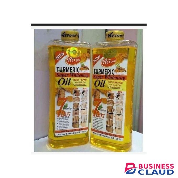 VEET GOLD ORIGINAL Turmeric Super Whitening Oil - Face & Body Repair, Dark Spot Remover, Anti-Aging, Skin Brightening, Even Tone, 7 Days Whitening, Natural Essential Oil - 1000ml