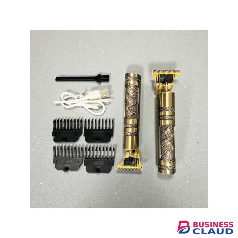 Vintage T9 Dragon Metallic Body Gold Cordless Professional Wireless Hair Clipper Trimmer Shaver Safe for All Skin Types With Powerful Motor