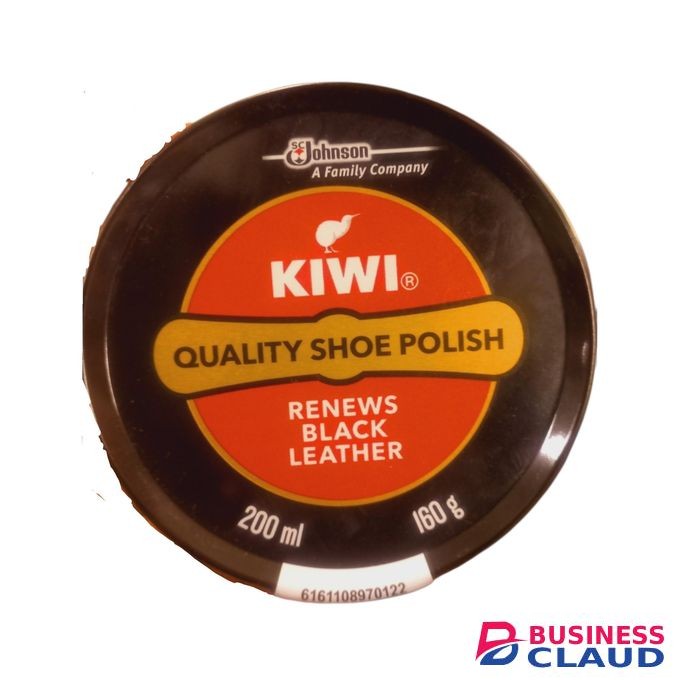 Kiwi 200ml Black Shoe Polish +Small Shoe Brush
