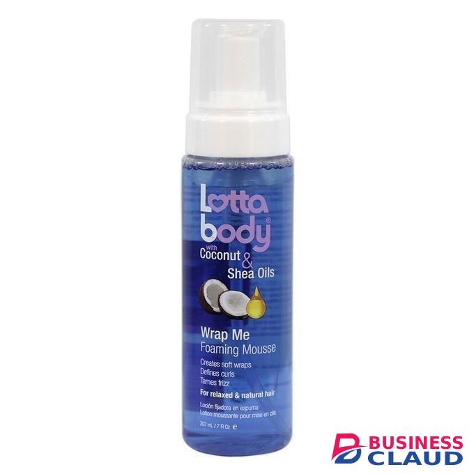 Lotta Body Wrap Me Foaming Mousse with coconut and shea oils Soft Wraps, Hair Mousse for Curly Hair, Defines Curls, Anti Frizz