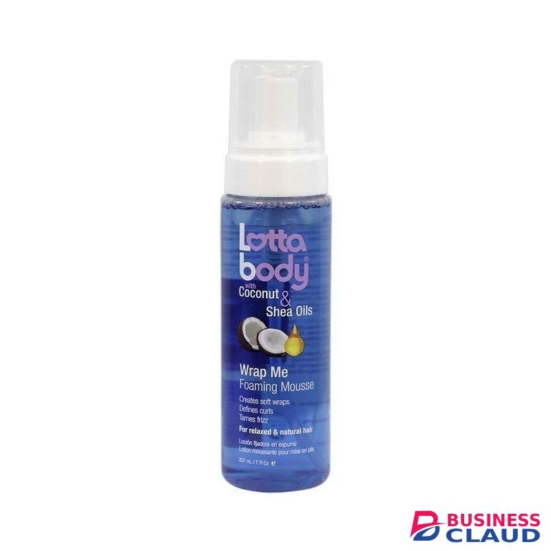 Lotta Body Wrap Me Foaming Mousse with coconut and shea oils Soft Wraps, Hair Mousse for Curly Hair, Defines Curls, Anti Frizz
