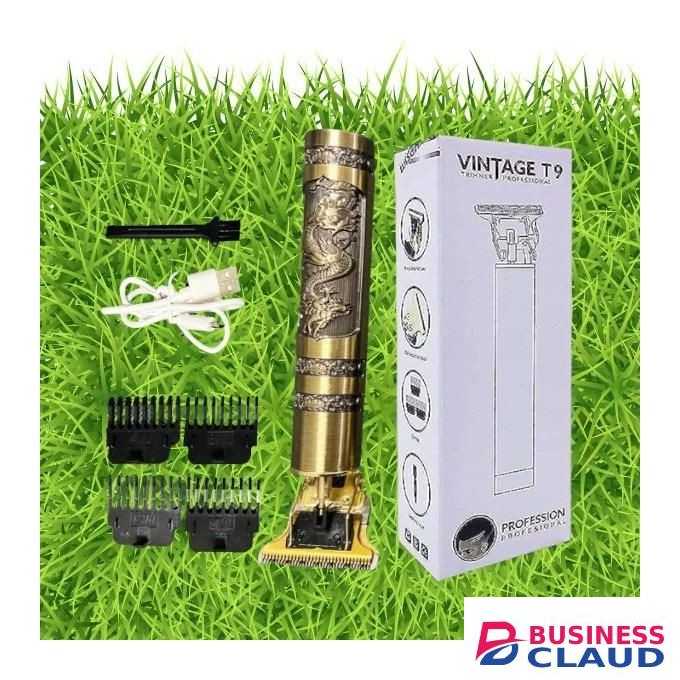Vintage Metal Engraved Body High Performance Metallic Dragon T9 Hair Clipper Trimmer Shaver