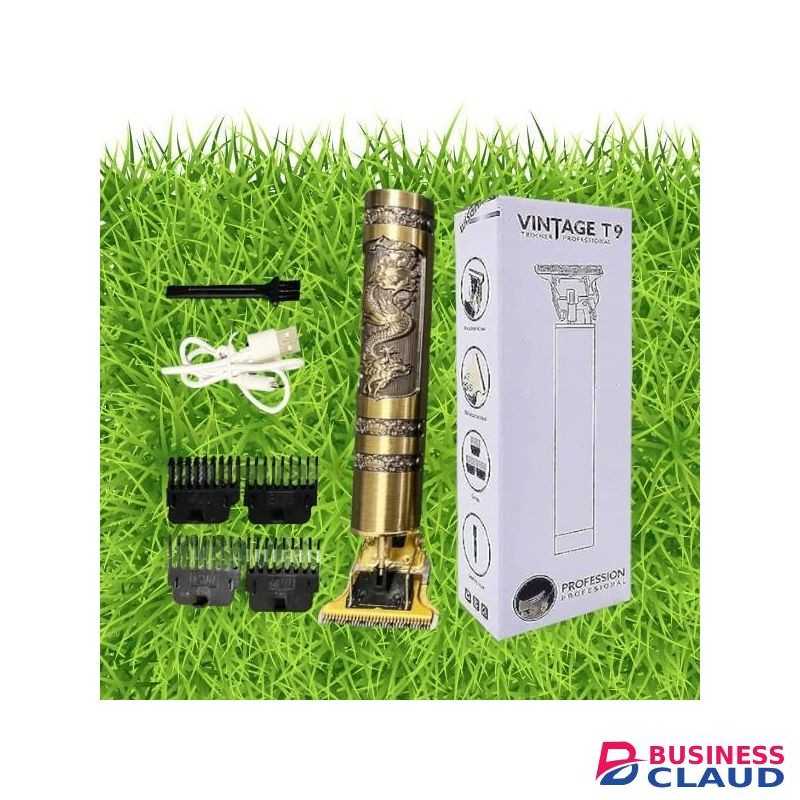 Vintage Metal Engraved Body High Performance Metallic Dragon T9 Hair Clipper Trimmer Shaver