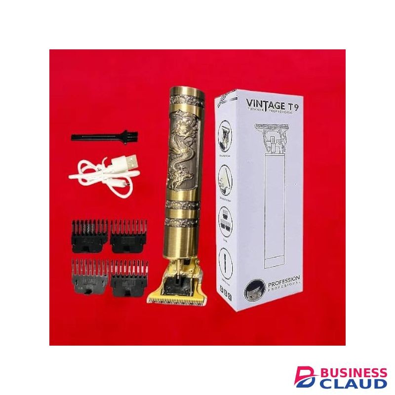 Vintage High Performance Skin-Friendly Blades Metallic Dragon T9 Hair Clipper Trimmer Shaver