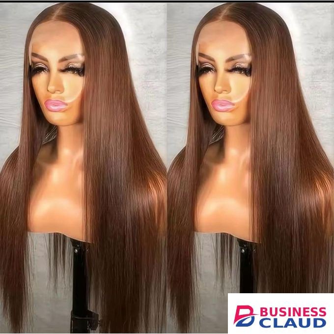 RAF Chocolate Brown Straight Lace Front Wigs Human Hair 180% Density 5x5 HD Transparent Lace Straight Frontal Wigs Human Hair for Women Pre Plucked