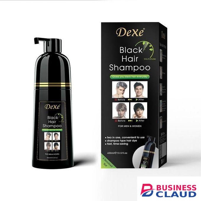 Dexe 3 PACK Black Permanent Hair Dyes + FREE Gloves- 400ml each bottle- Black Shampoo Hair Dye- Instant Black Hair Color for Men Women/ Black Hair Color/ Simple to Use/ Long Lasting- Fast Acting/ Natural Ingredients