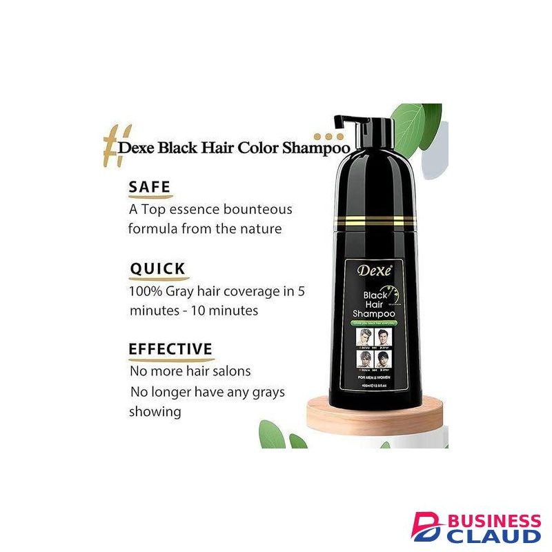 Dexe 3 PACK Black Permanent Hair Dyes + FREE Gloves- 400ml each bottle- Black Shampoo Hair Dye- Instant Black Hair Color for Men Women/ Black Hair Color/ Simple to Use/ Long Lasting- Fast Acting/ Natural Ingredients