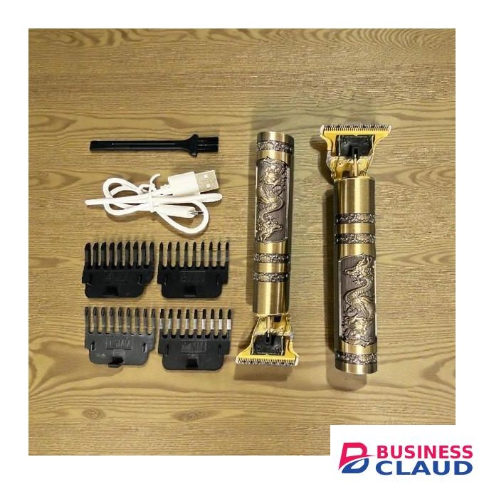 Golden Engraved Premium Quality Men Beard Comfortable Grip High Performance Vintage T9 Professional Cordless Rechargeable 100% Metallic Body Hair Cutting Hair Clipper Hair Shaving Shaver Machine Shaver Kinyozi
